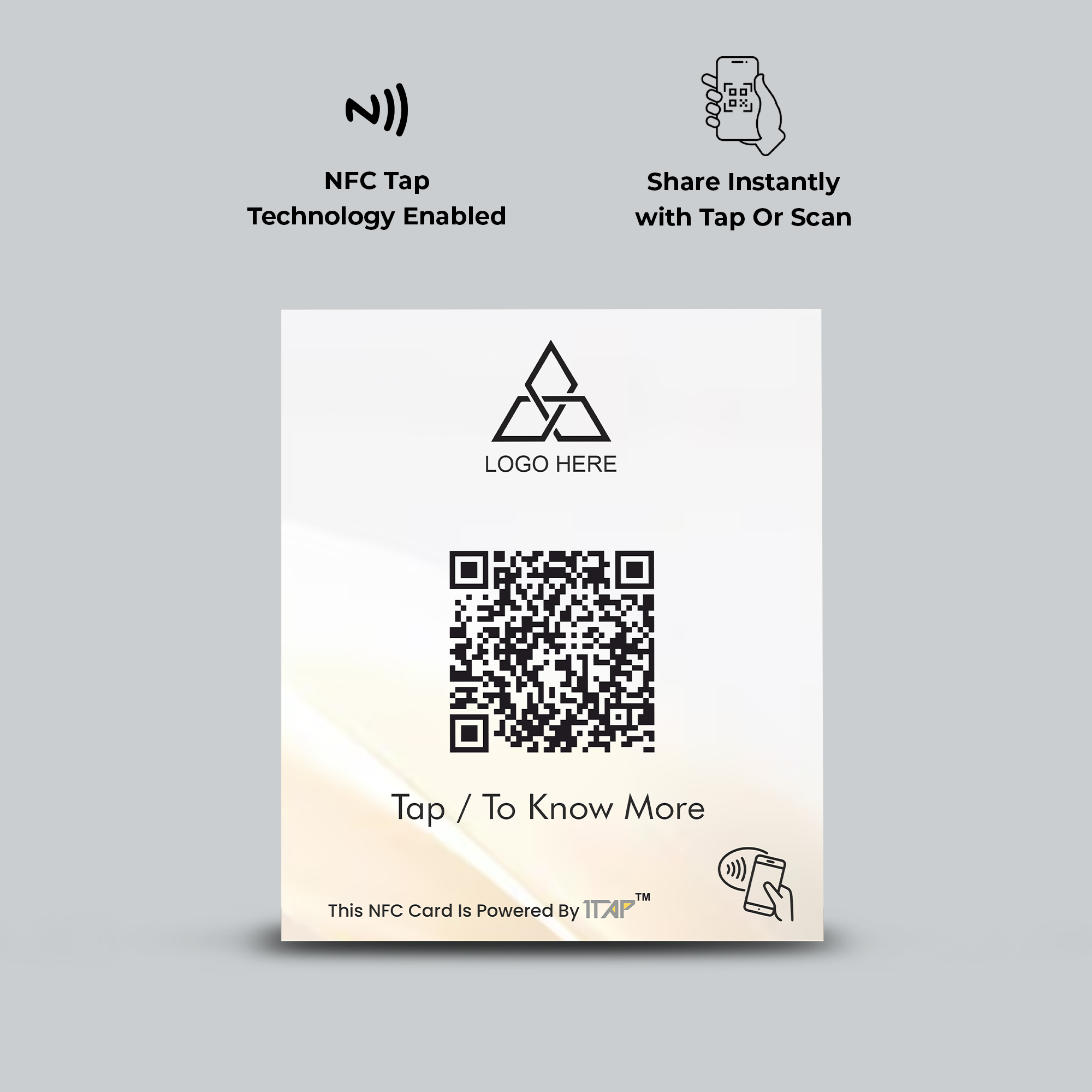 Customisable NFC Table Standee.