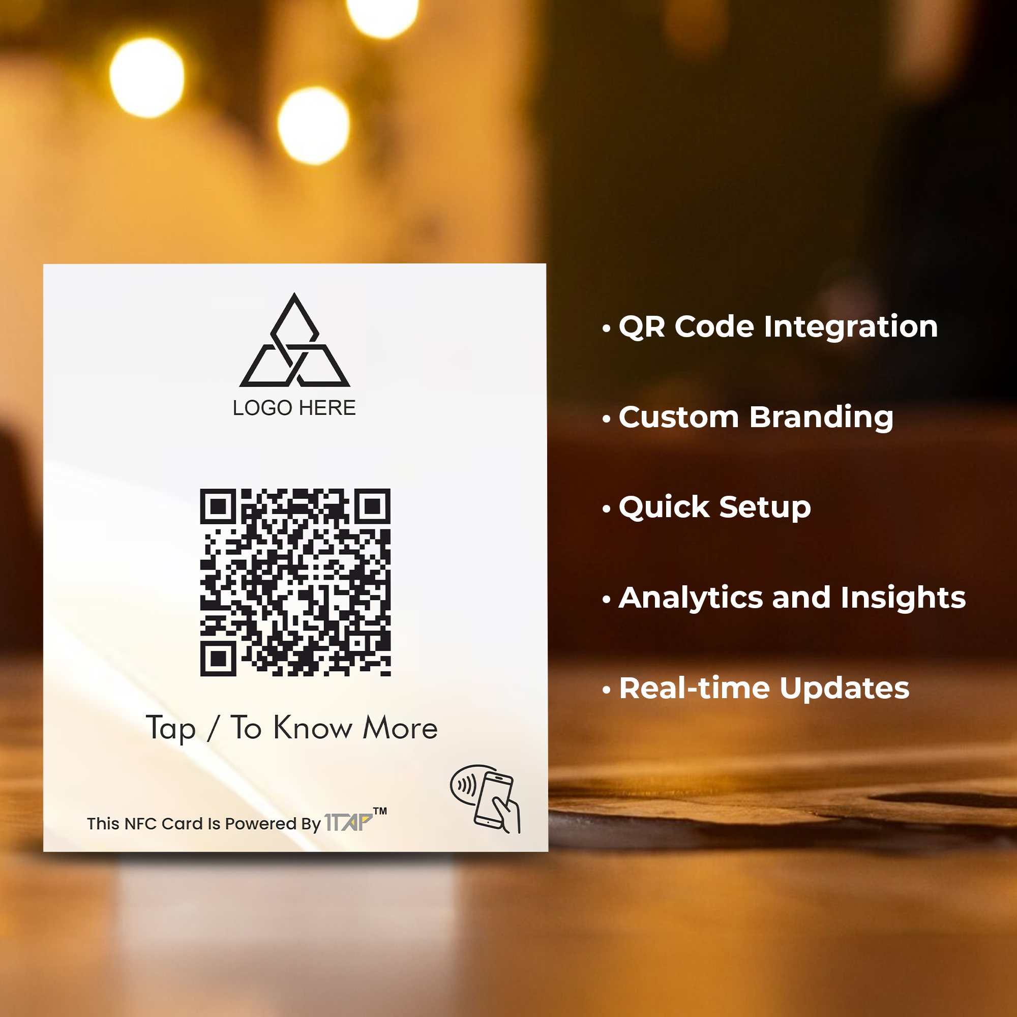 Customisable NFC Table Standee.